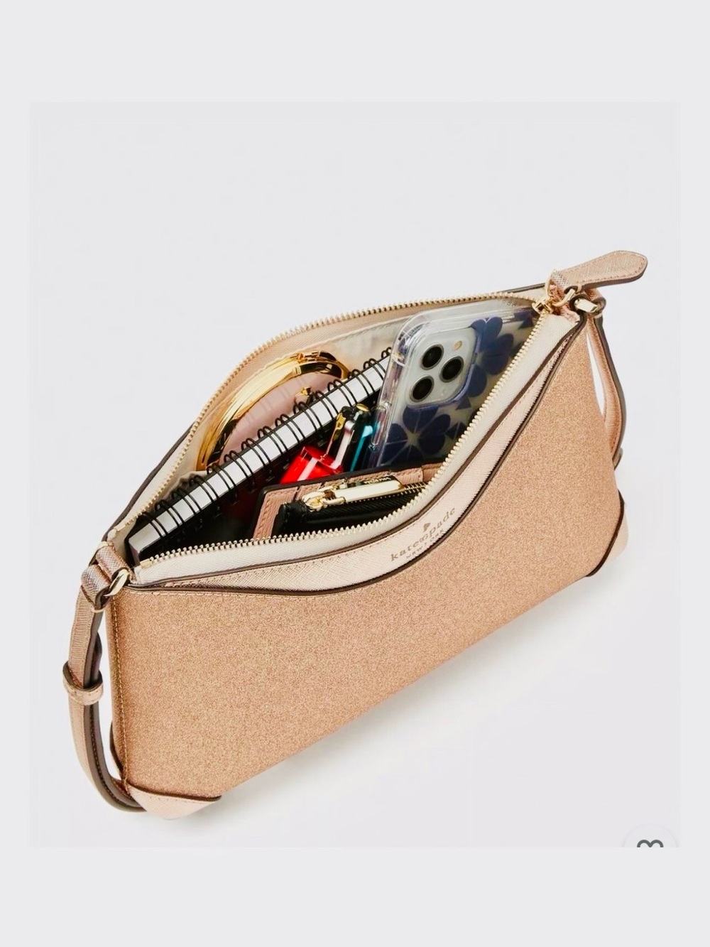 kate spade Glitter Gold Crossbody with Adjustable Strap - Picture 3 of 8